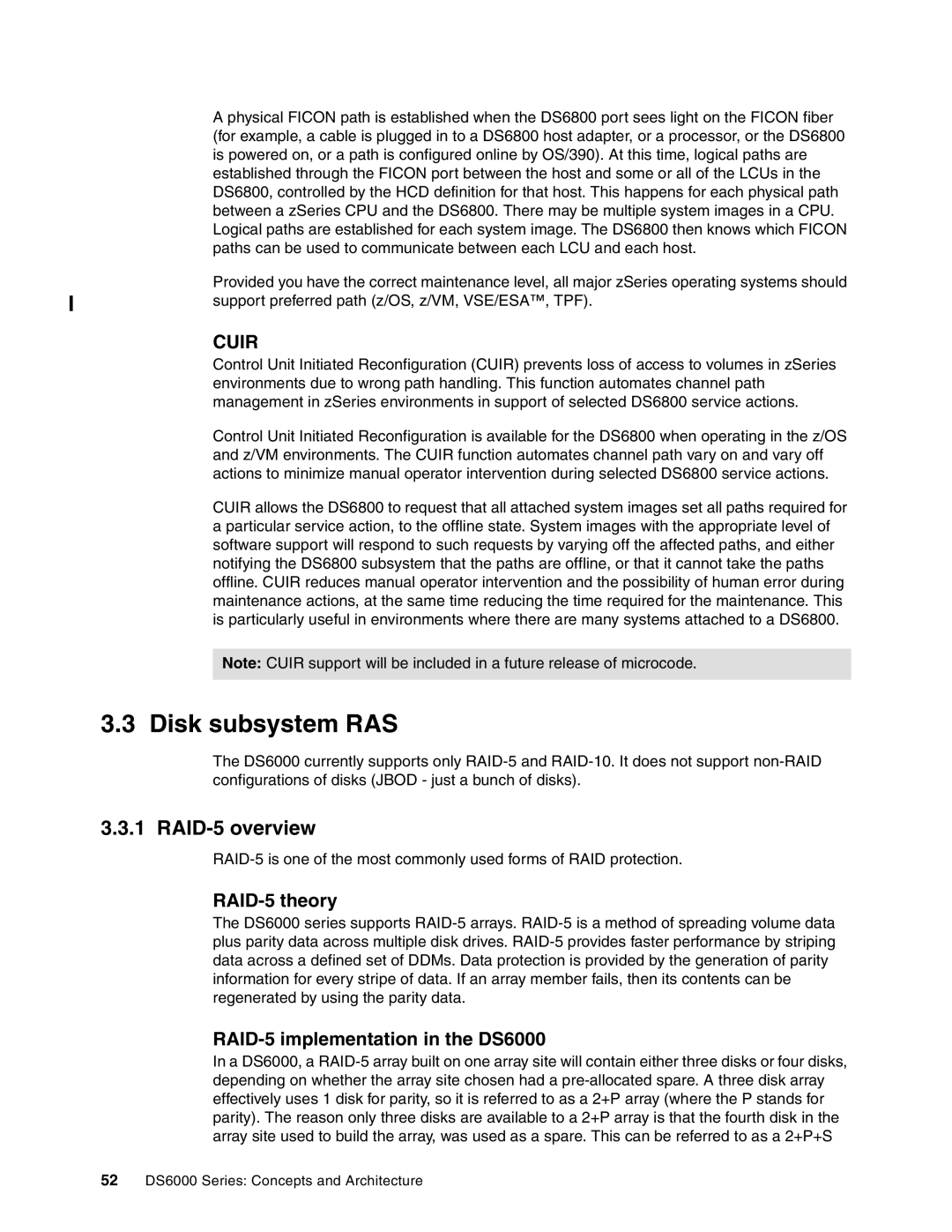 IBM DS6000 Series manual Disk subsystem RAS, RAID-5 overview, RAID-5 theory, RAID-5 implementation in the DS6000 