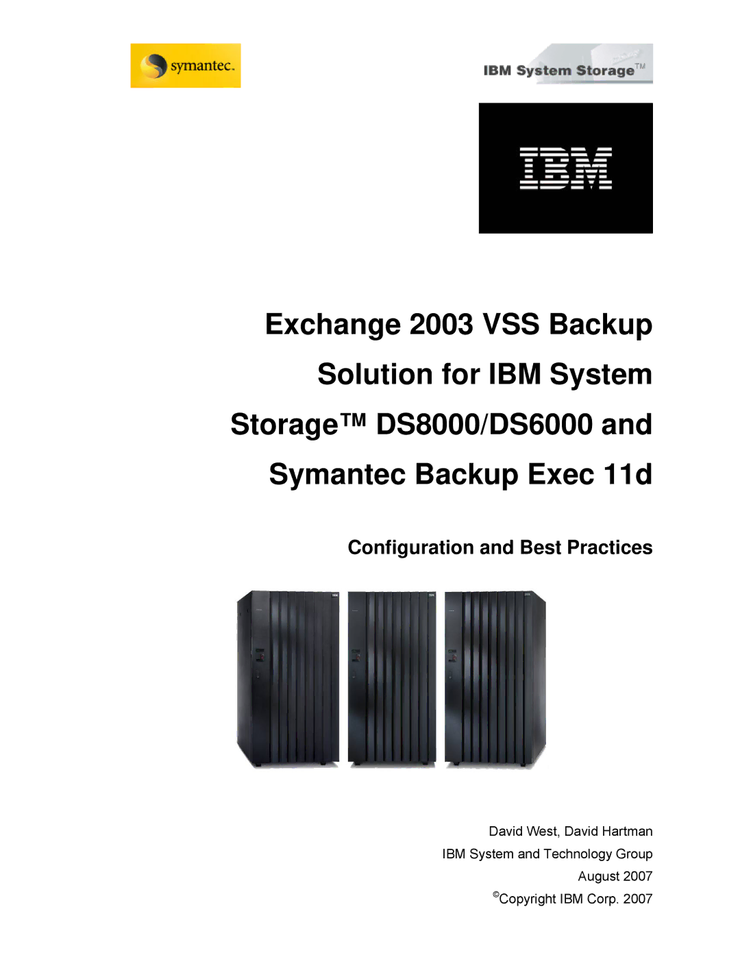 IBM DS6000, DS8000 manual Configuration and Best Practices 