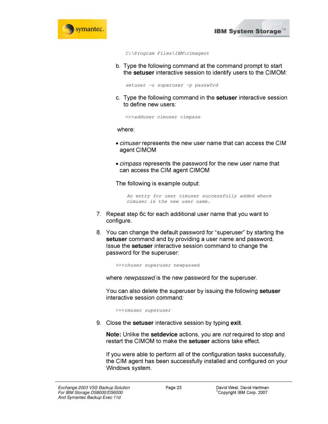 IBM DS6000, DS8000 manual Program Files\IBM\cimagent 