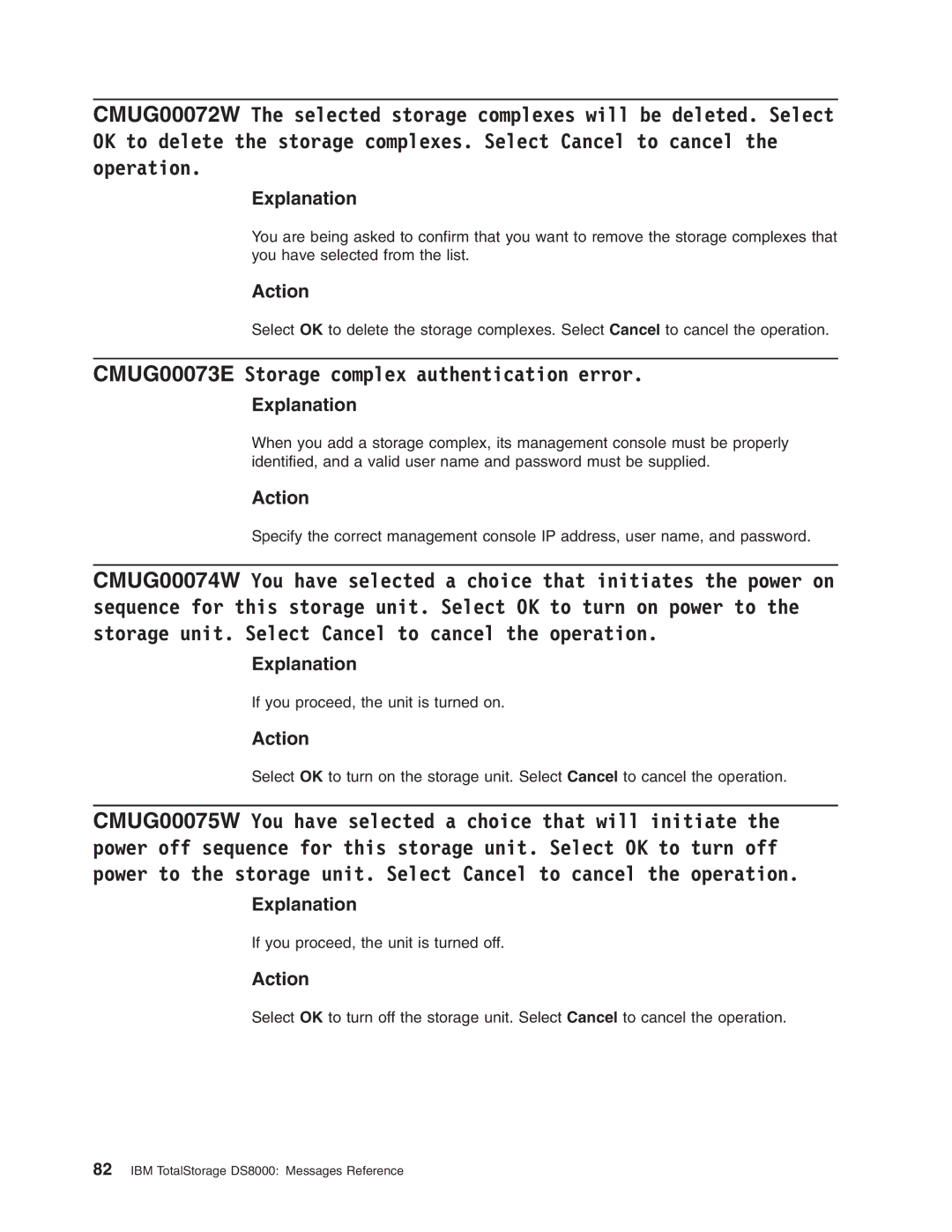 IBM DS8000 manual CMUG00073E Storage complex authentication error 