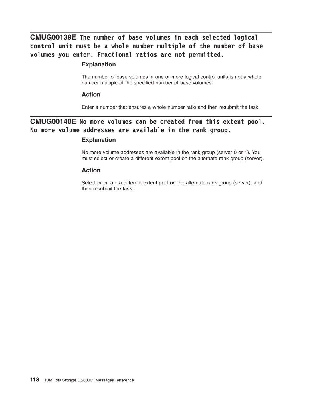 IBM DS8000 manual Explanation 