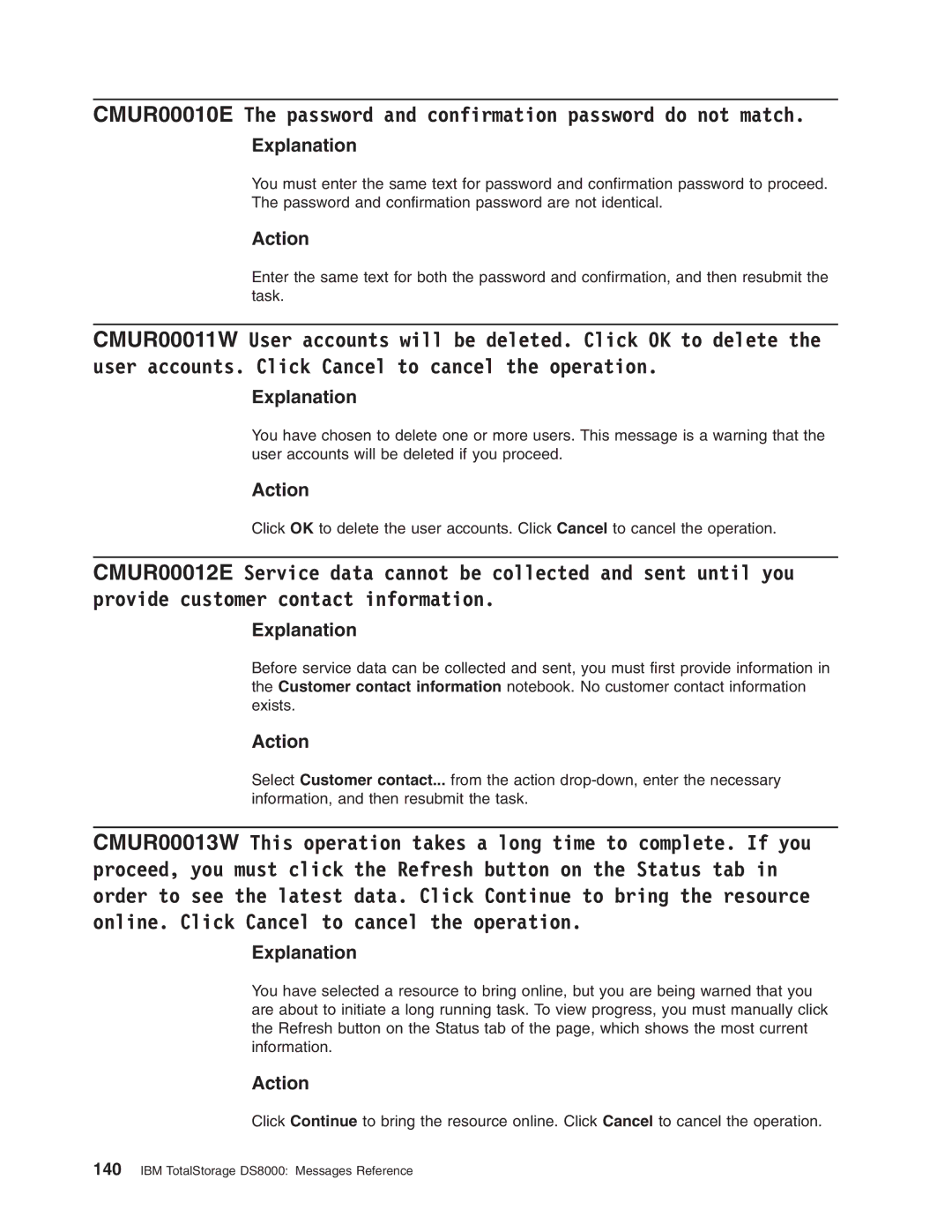 IBM DS8000 manual Explanation 