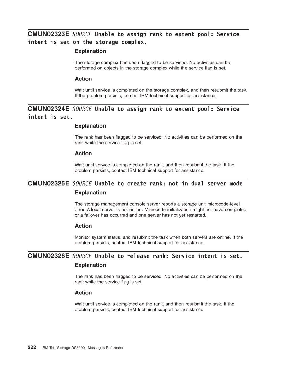 IBM DS8000 manual Explanation 