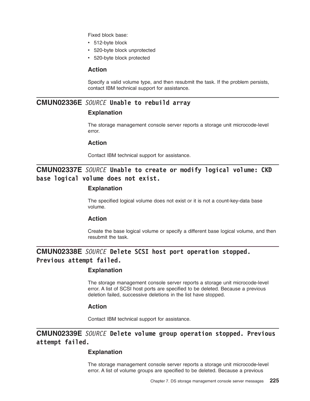 IBM DS8000 manual CMUN02336E Source Unable to rebuild array 
