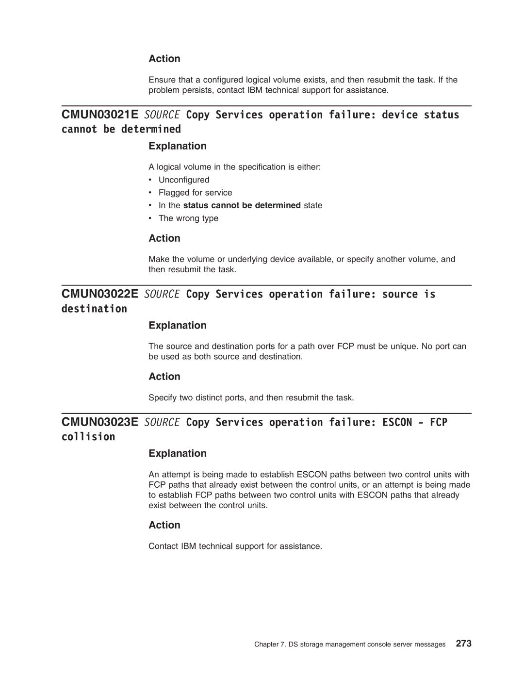 IBM DS8000 manual Status cannot be determined state 