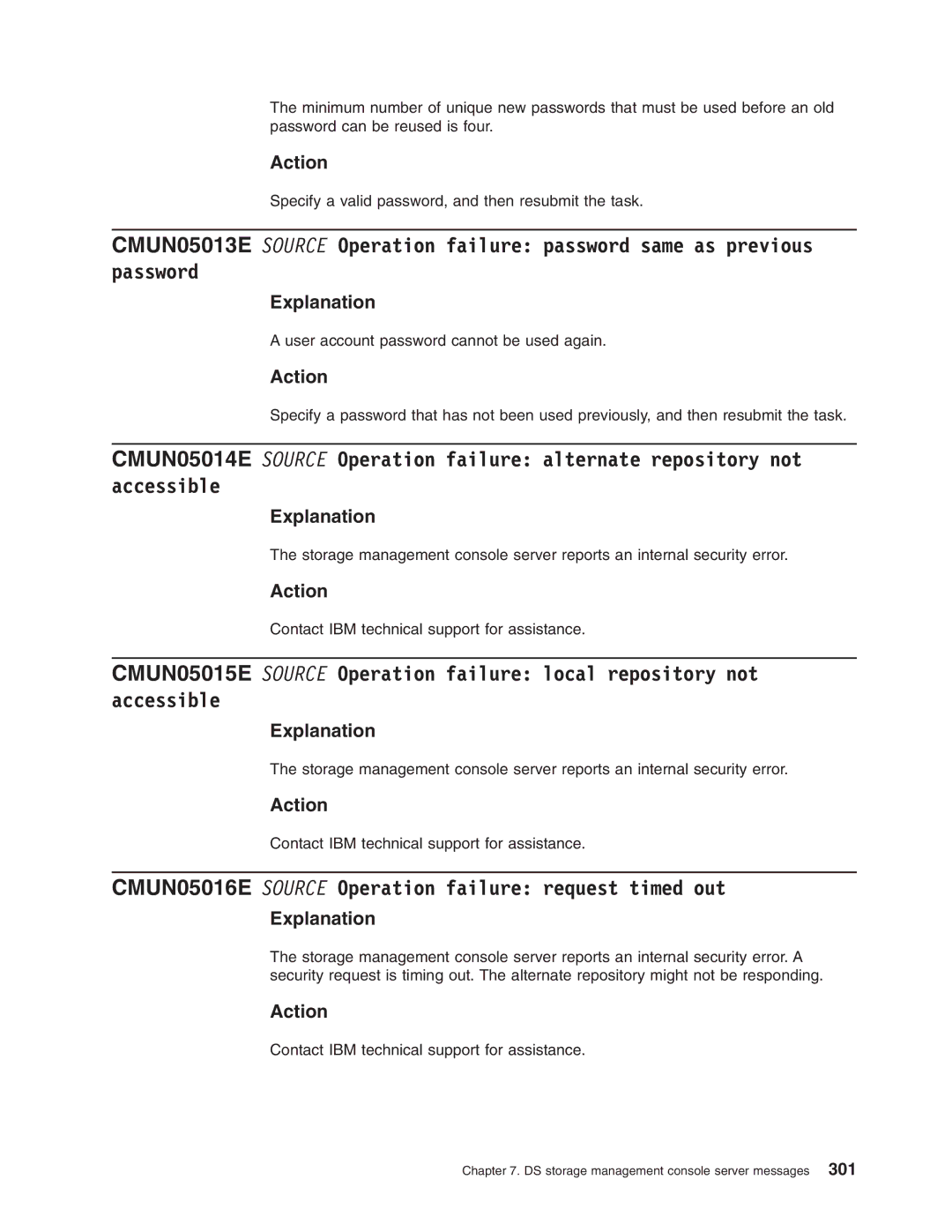 IBM DS8000 manual CMUN05016E Source Operation failure request timed out 