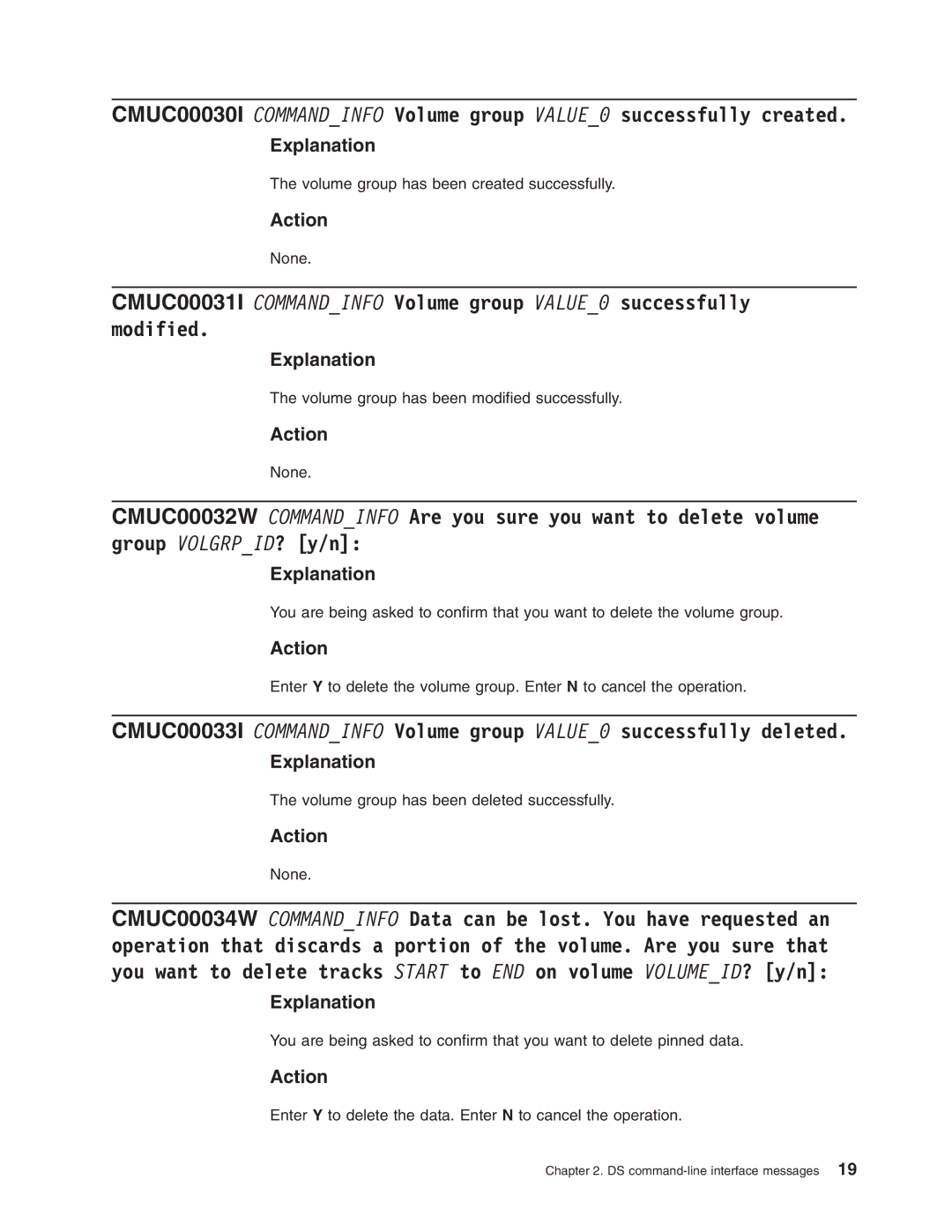 IBM DS8000 manual Volume group has been created successfully 