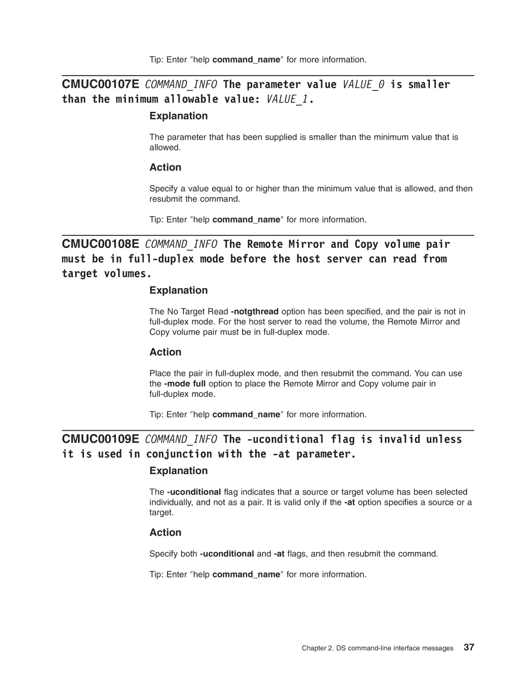 IBM DS8000 manual Explanation 