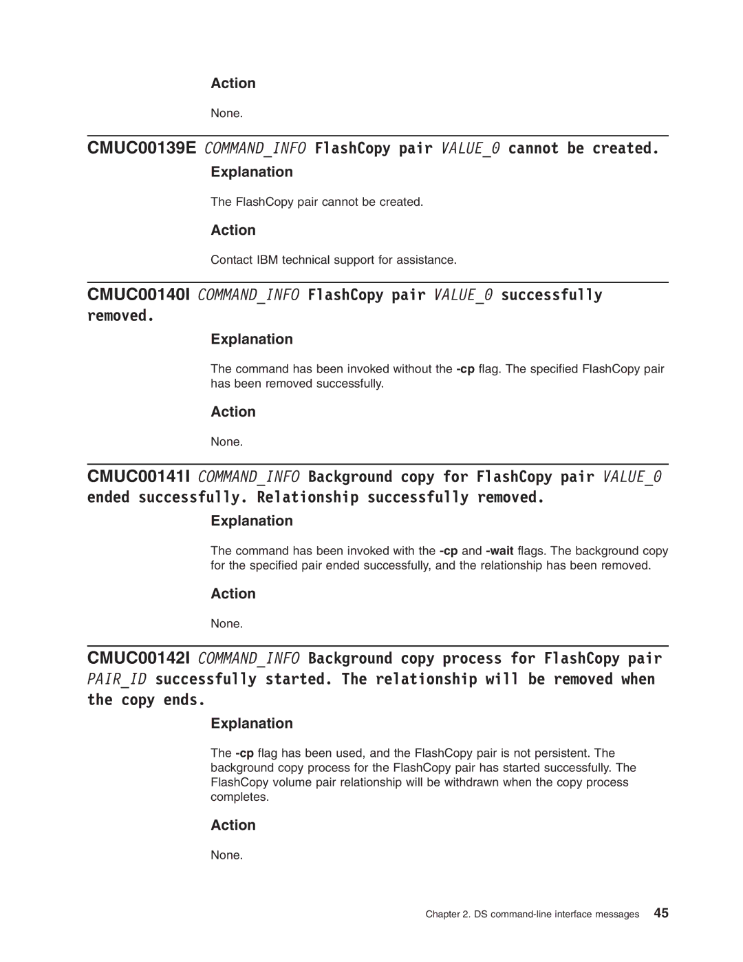 IBM DS8000 manual FlashCopy pair cannot be created 