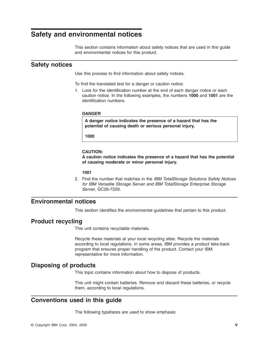 IBM DS8000 manual Safety and environmental notices, 1000 1001 