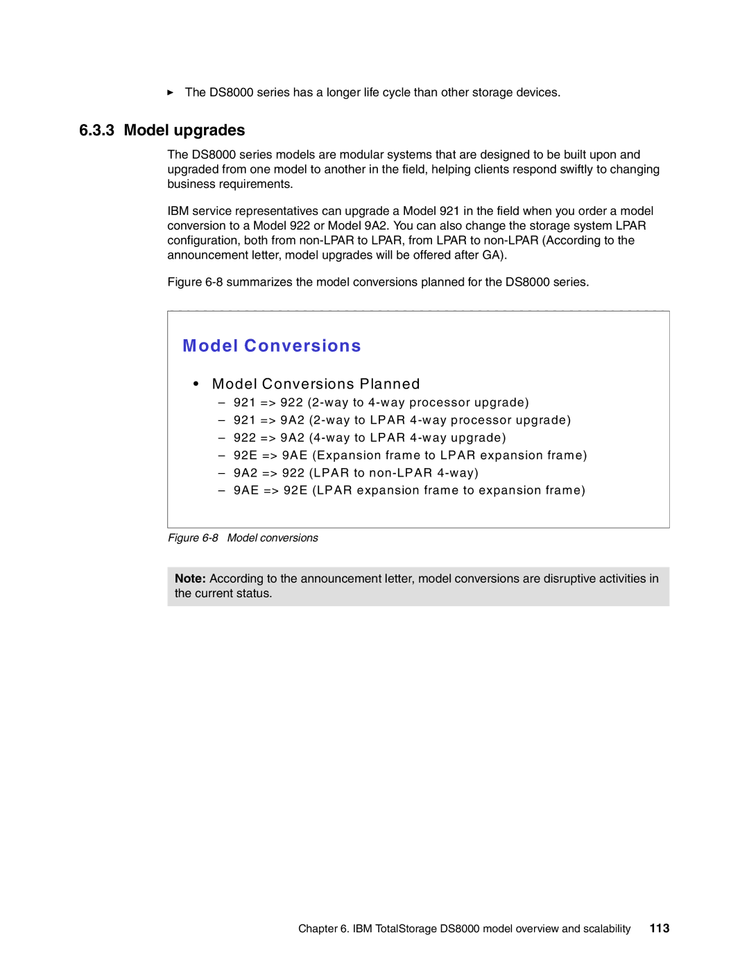 IBM DS8000 manual Model upgrades, Model conversions 