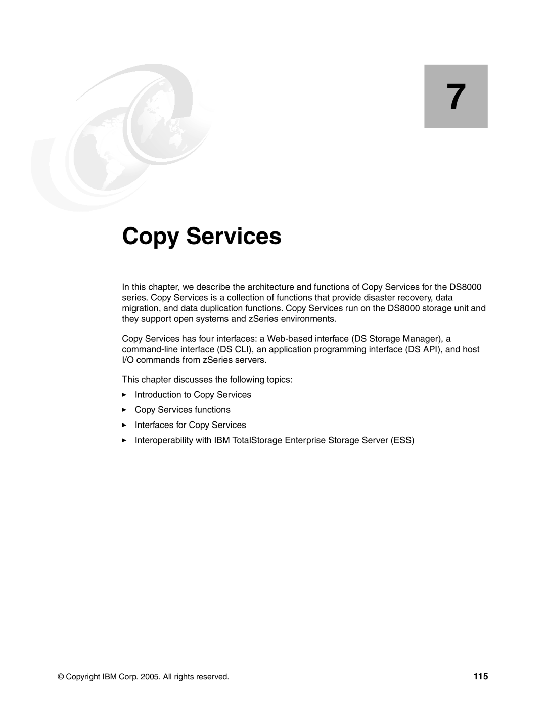 IBM DS8000 manual Copy Services, 115 