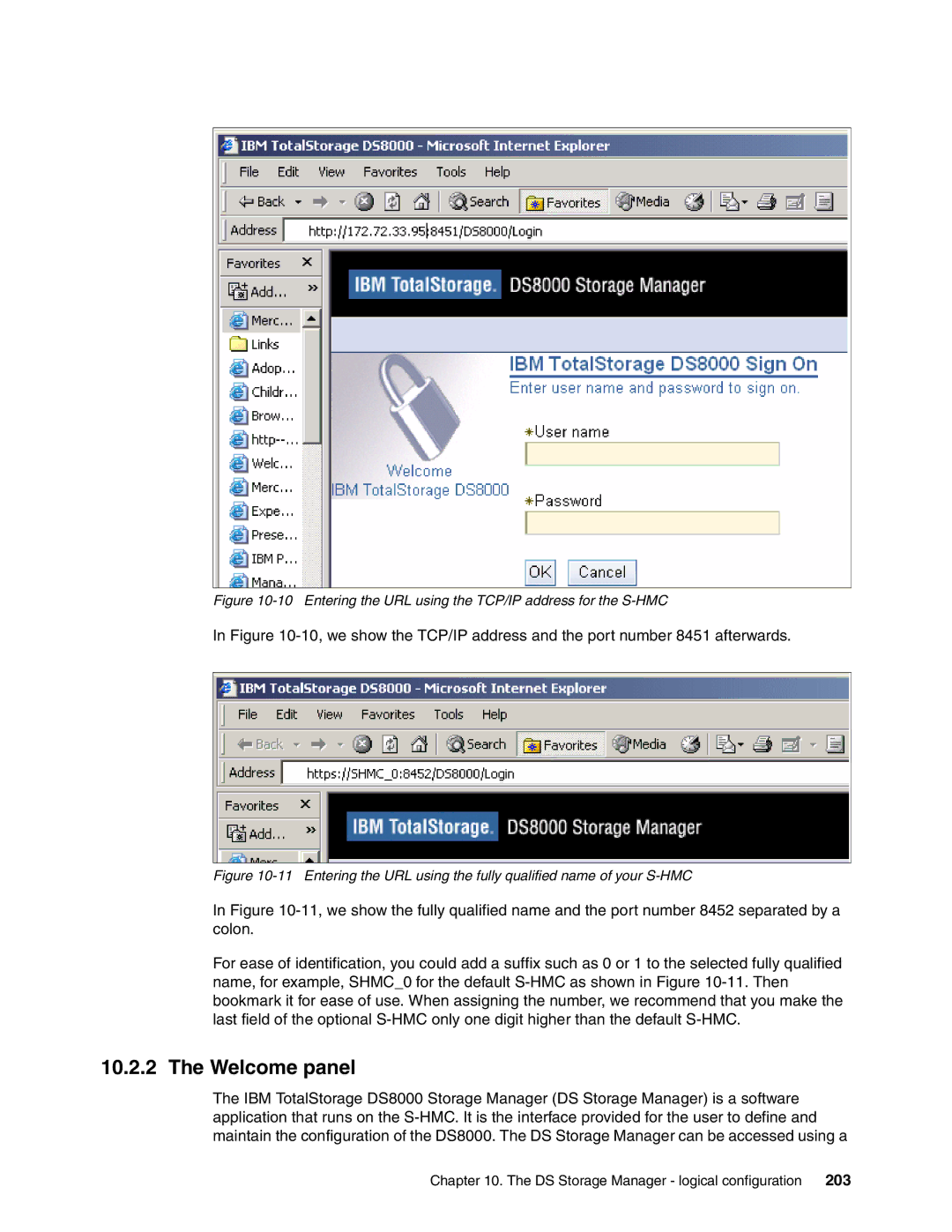 IBM DS8000 manual Welcome panel, Entering the URL using the TCP/IP address for the S-HMC 