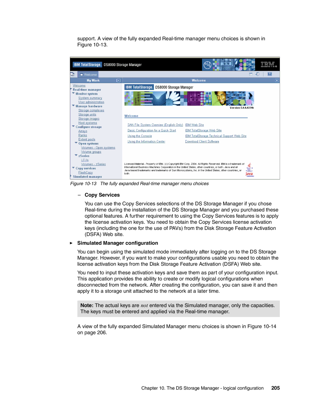 IBM DS8000 manual Copy Services, Simulated Manager configuration 