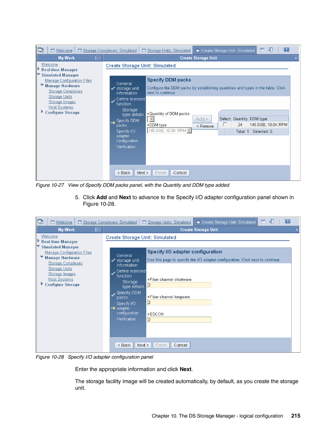 IBM DS8000 manual Specify I/O adapter configuration panel 