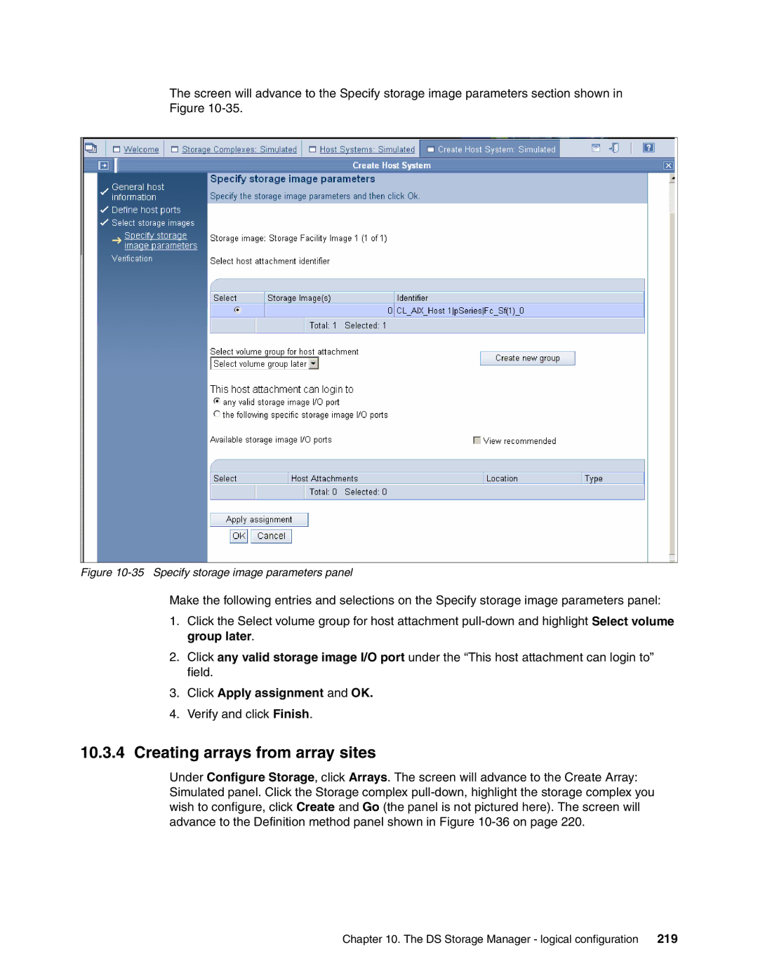 IBM DS8000 manual Creating arrays from array sites, Click Apply assignment and OK 