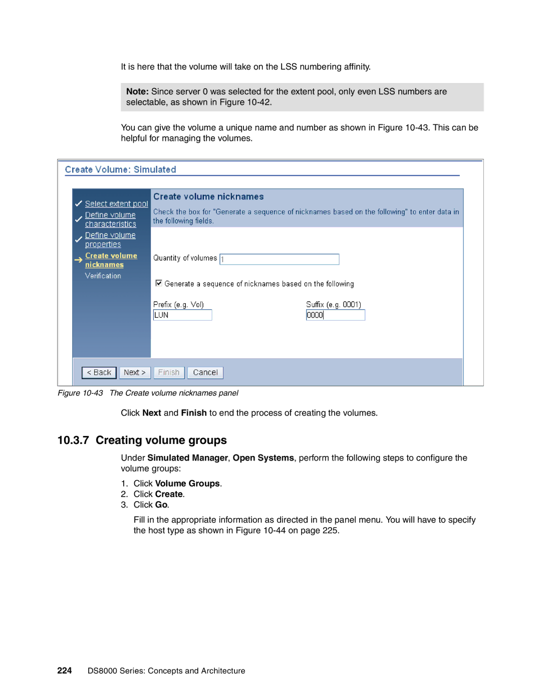 IBM DS8000 manual Creating volume groups, Click Volume Groups 