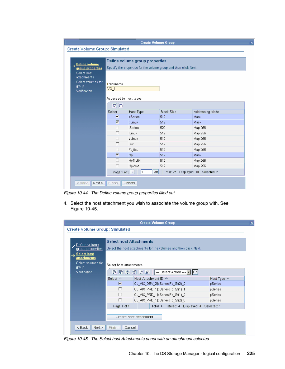 IBM DS8000 manual The Define volume group properties filled out 