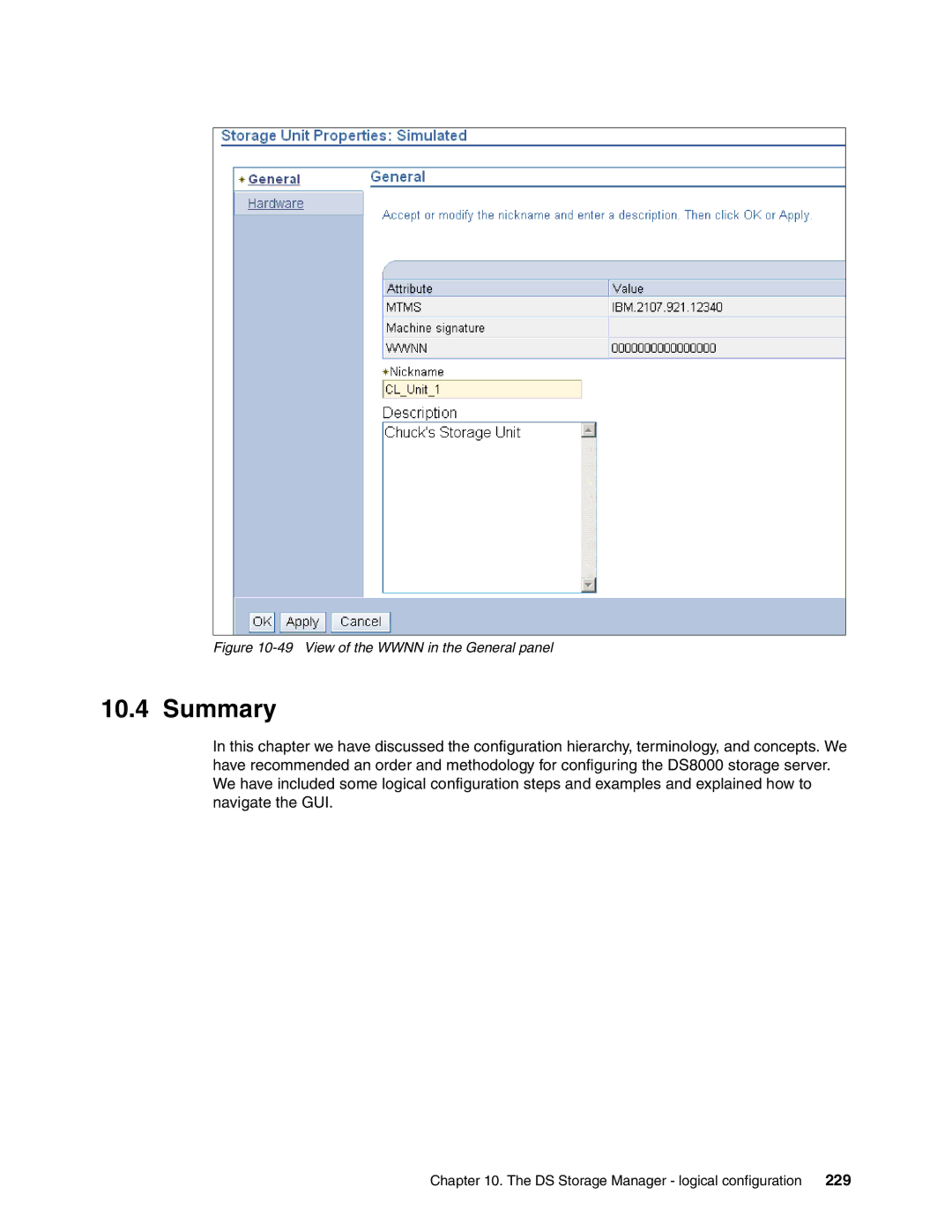 IBM DS8000 manual View of the Wwnn in the General panel 