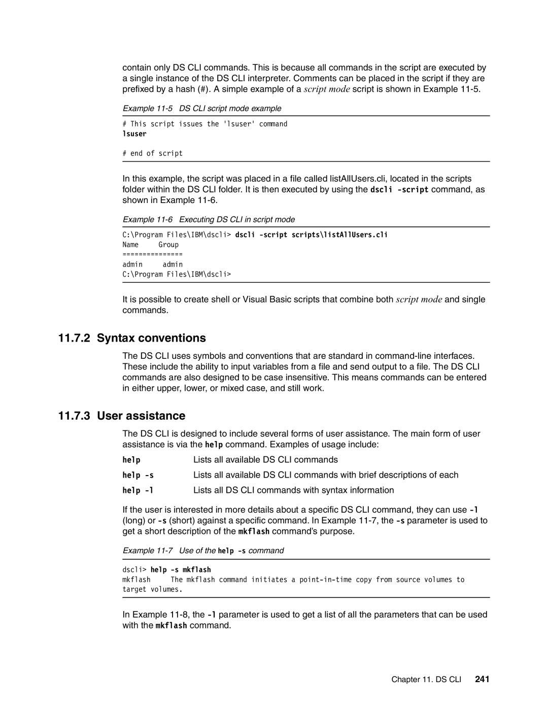 IBM DS8000 manual Syntax conventions, User assistance, Lists all available DS CLI commands 