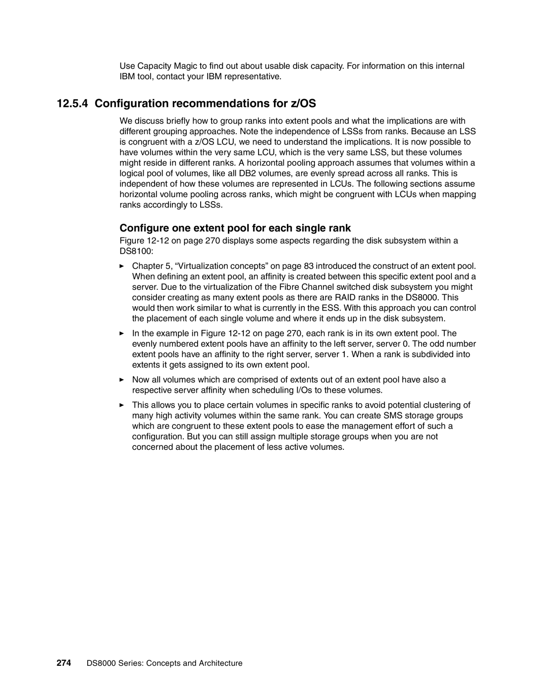 IBM DS8000 manual Configuration recommendations for z/OS, Configure one extent pool for each single rank 