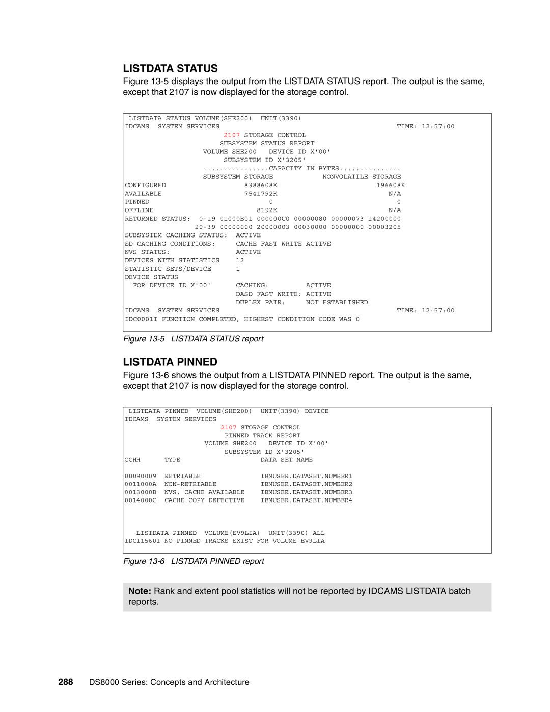 IBM DS8000 manual Listdata Status 