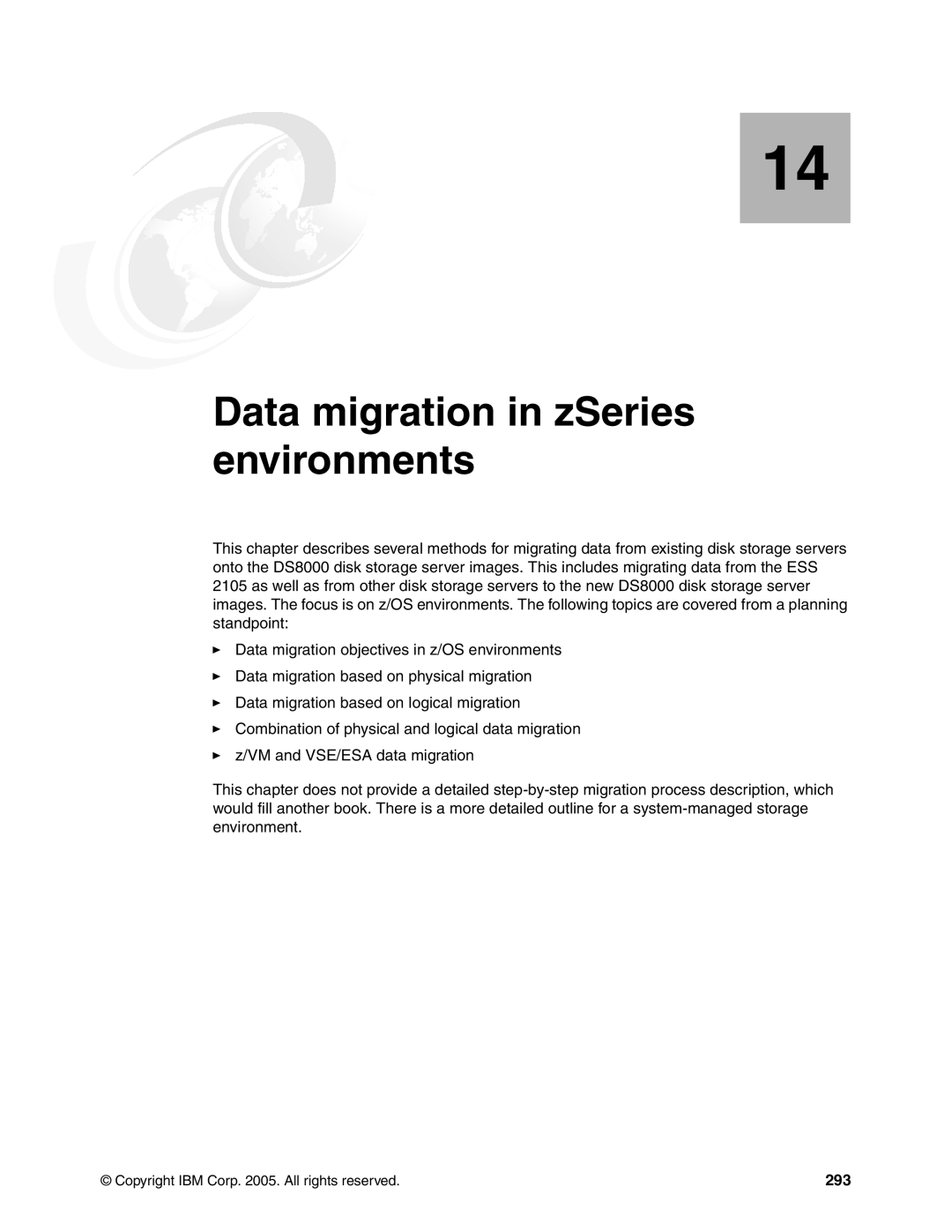 IBM DS8000 manual Data migration in zSeries environments, 293 