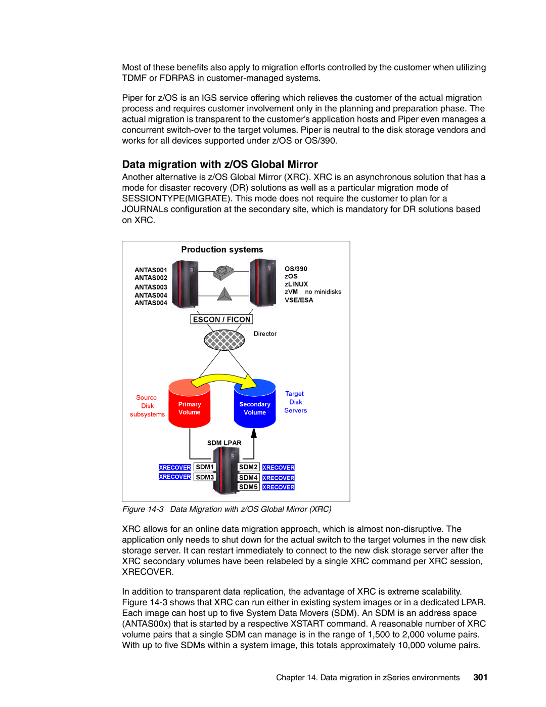 IBM DS8000 manual Data migration with z/OS Global Mirror, 301 