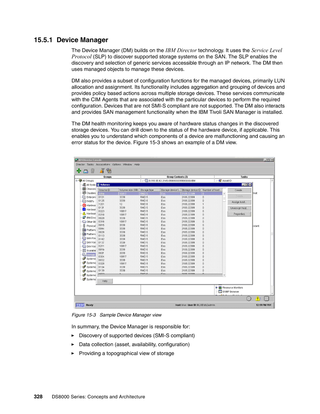 IBM DS8000 manual Sample Device Manager view 