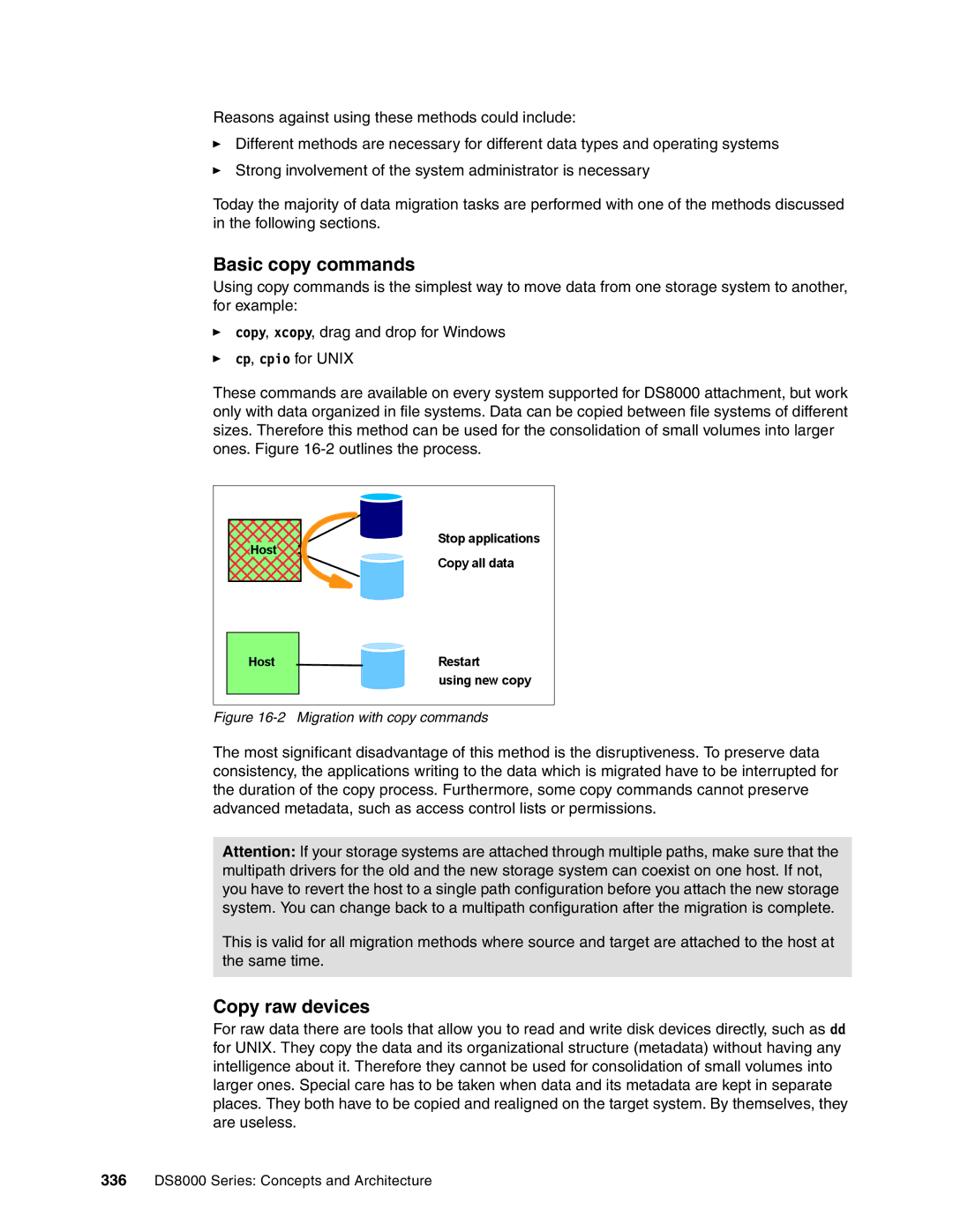 IBM DS8000 manual Basic copy commands, Copy raw devices 