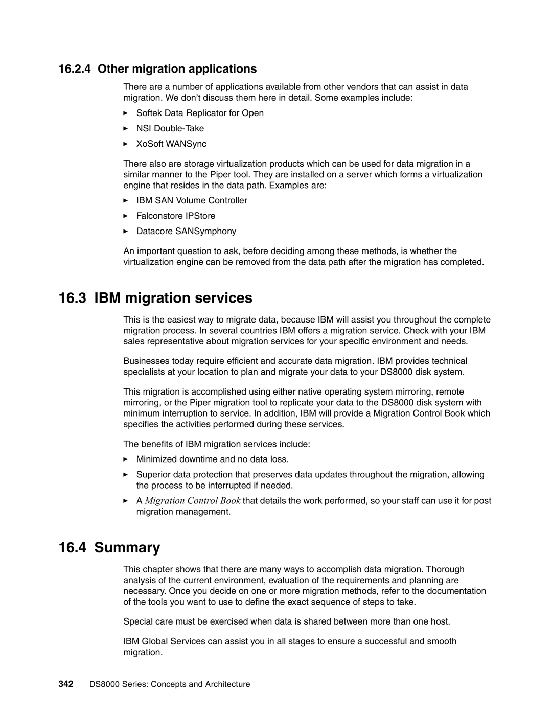 IBM DS8000 manual IBM migration services, Other migration applications 