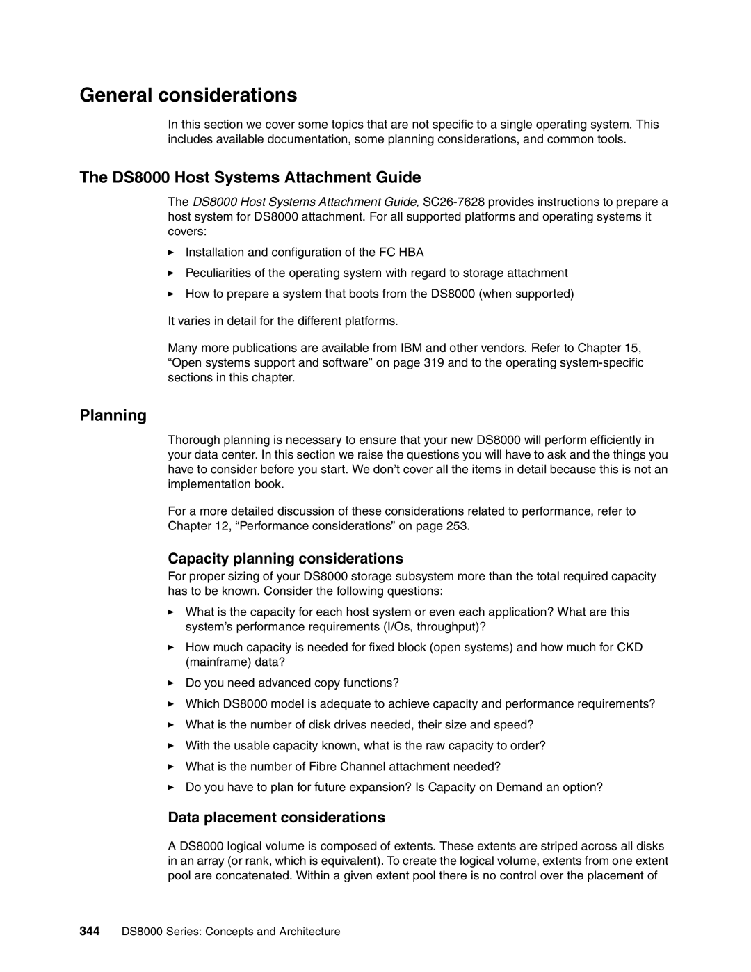 IBM DS8000 Host Systems Attachment Guide, Planning, Capacity planning considerations, Data placement considerations 