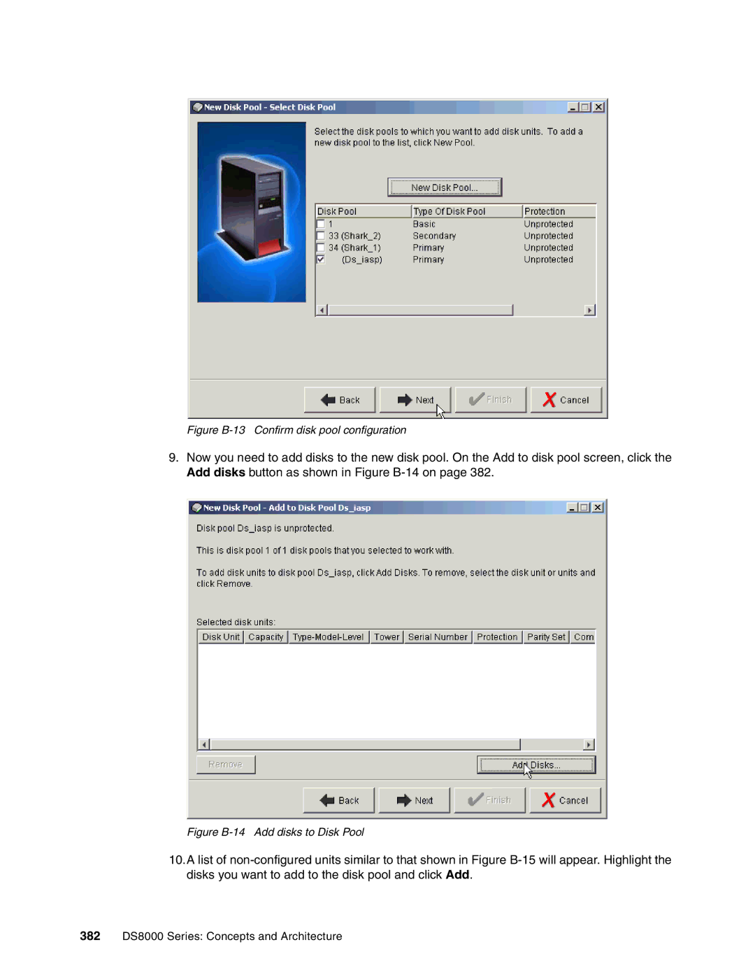 IBM DS8000 manual Figure B-13 Confirm disk pool configuration 