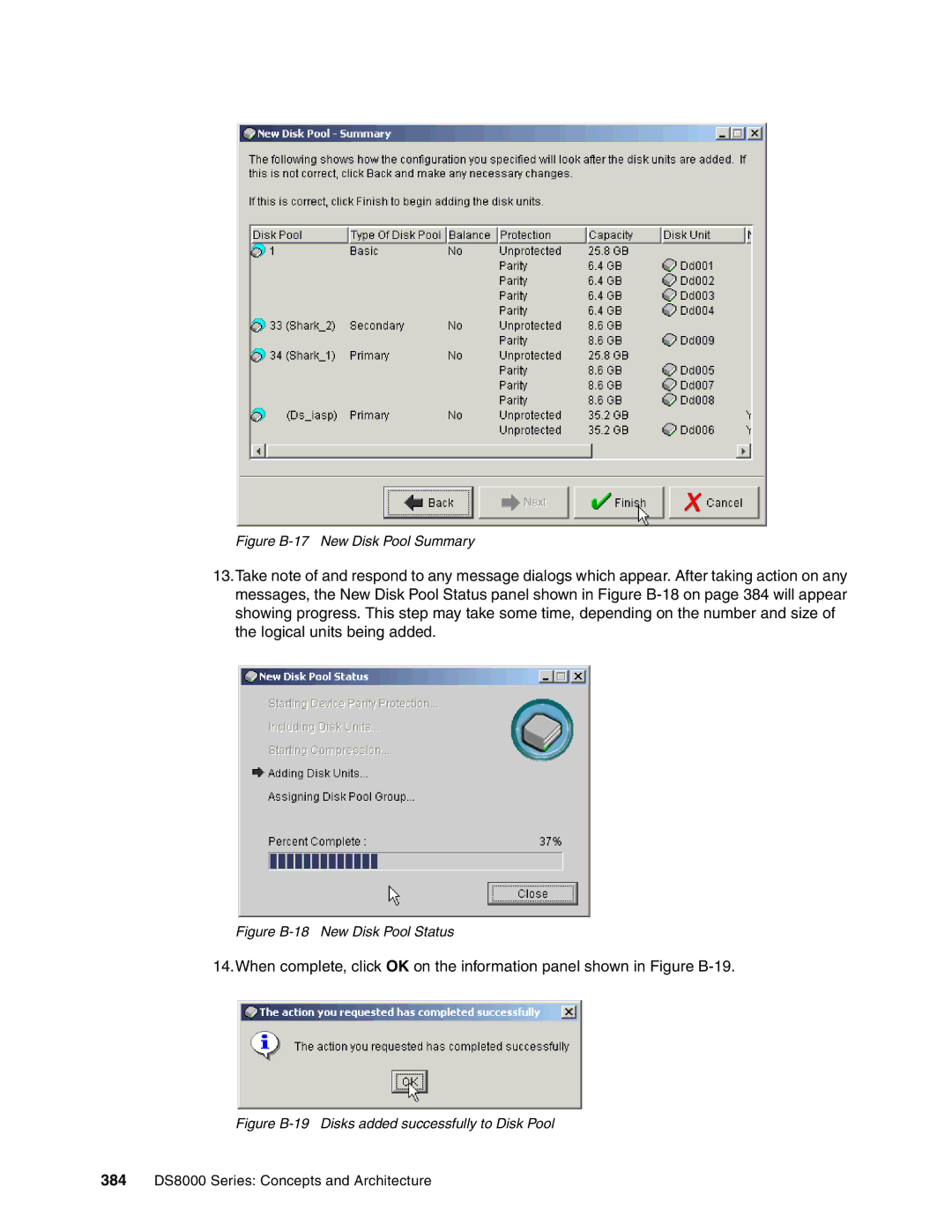 IBM DS8000 manual Figure B-17 New Disk Pool Summary 