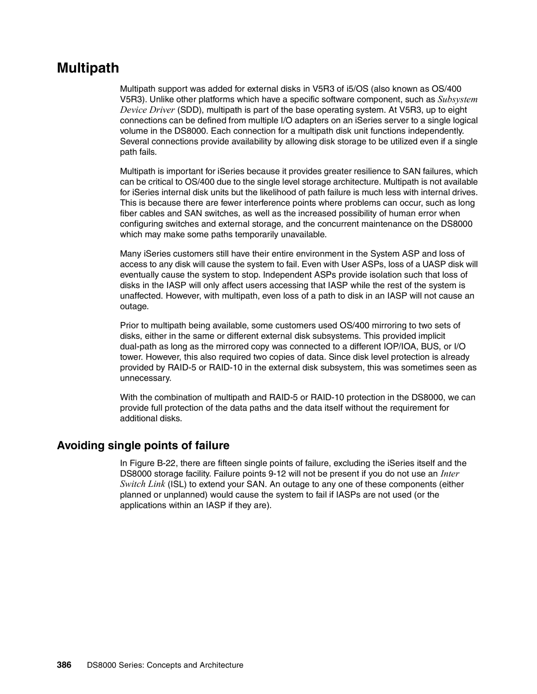 IBM DS8000 manual Multipath, Avoiding single points of failure 