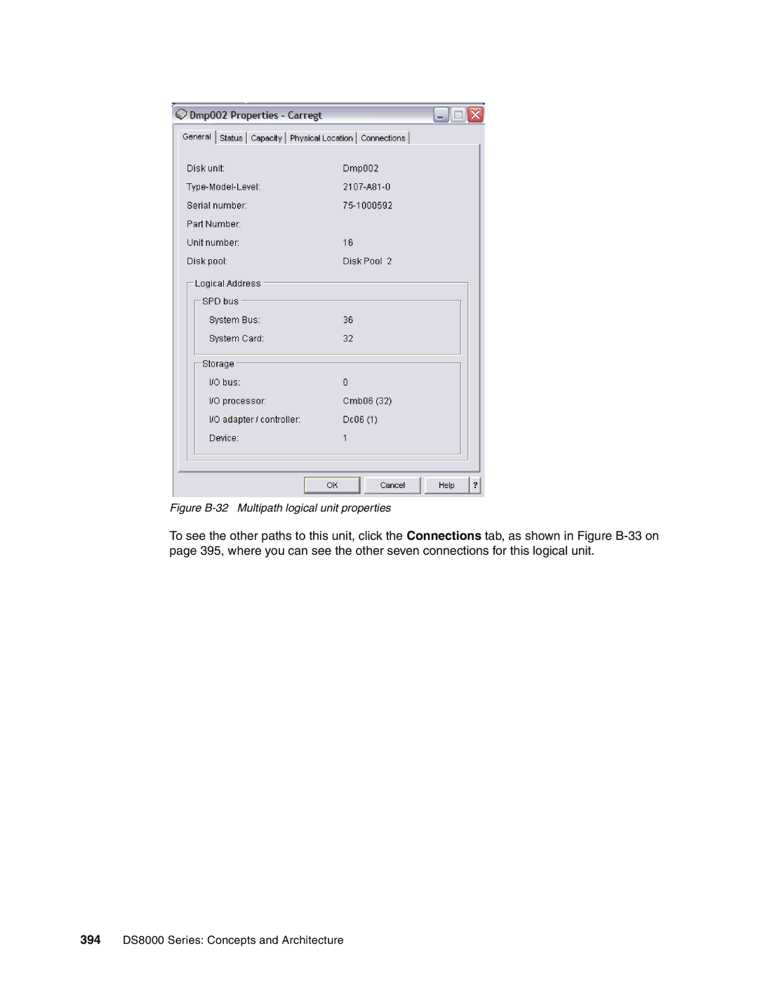 IBM DS8000 manual Figure B-32 Multipath logical unit properties 