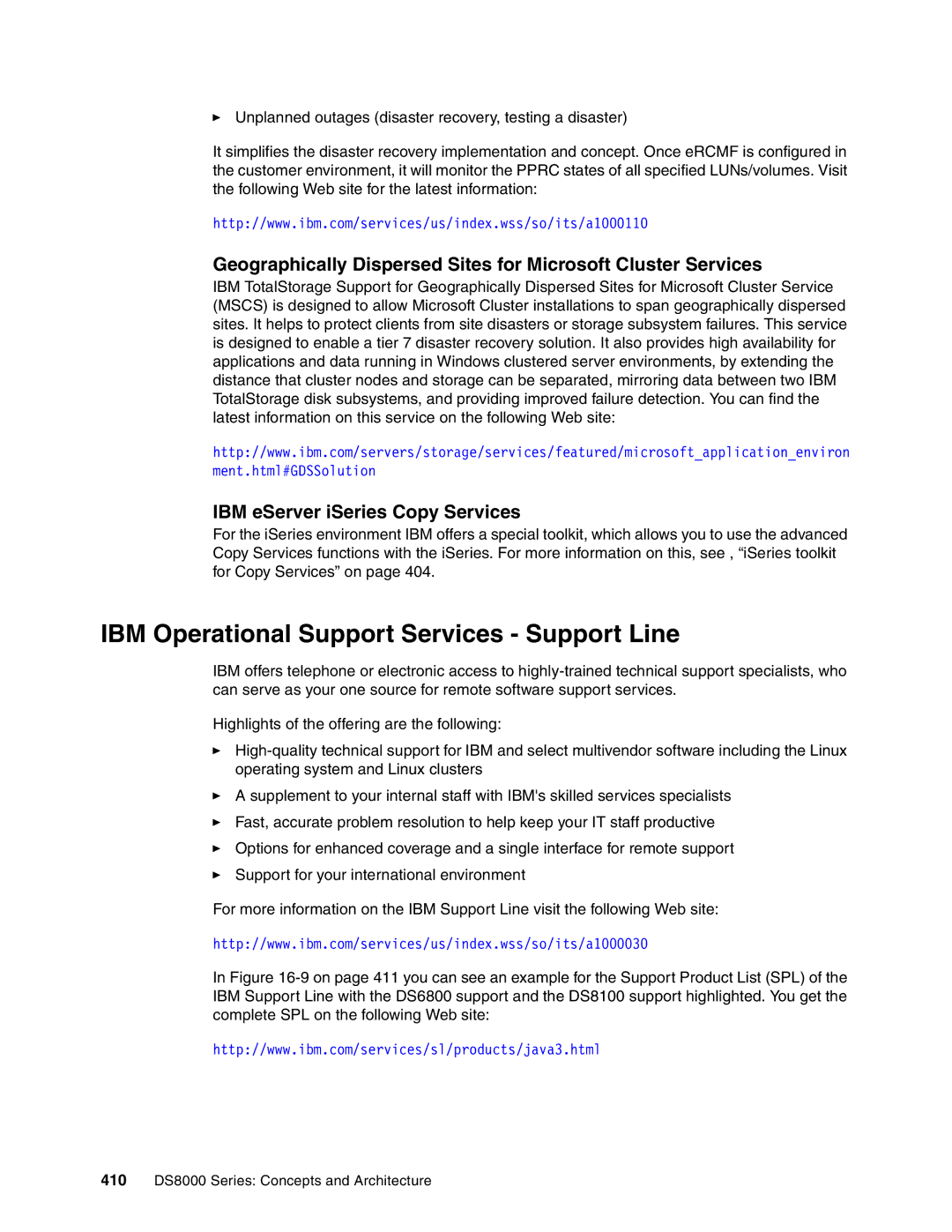 IBM DS8000 manual IBM Operational Support Services Support Line, IBM eServer iSeries Copy Services 