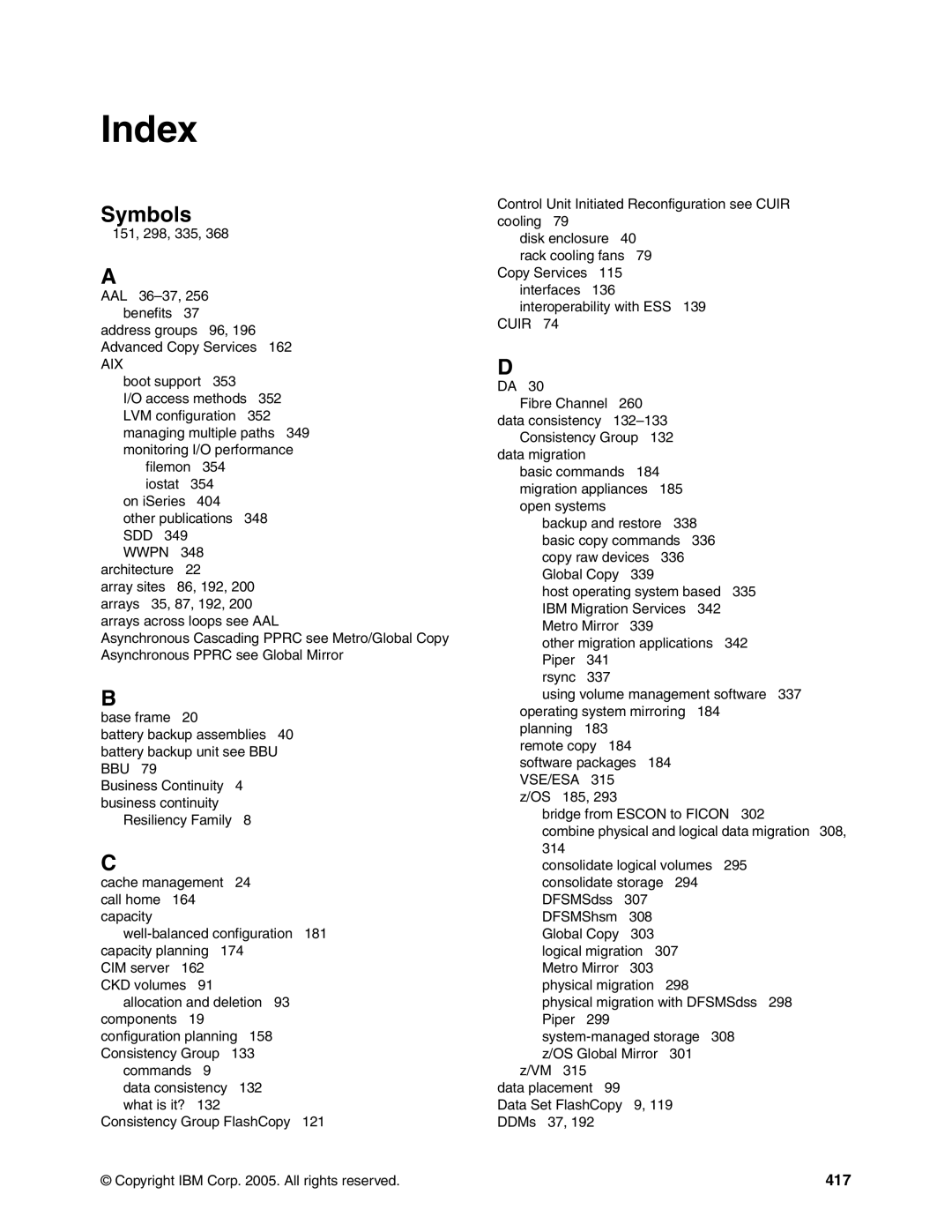 IBM DS8000 manual Index, 417 