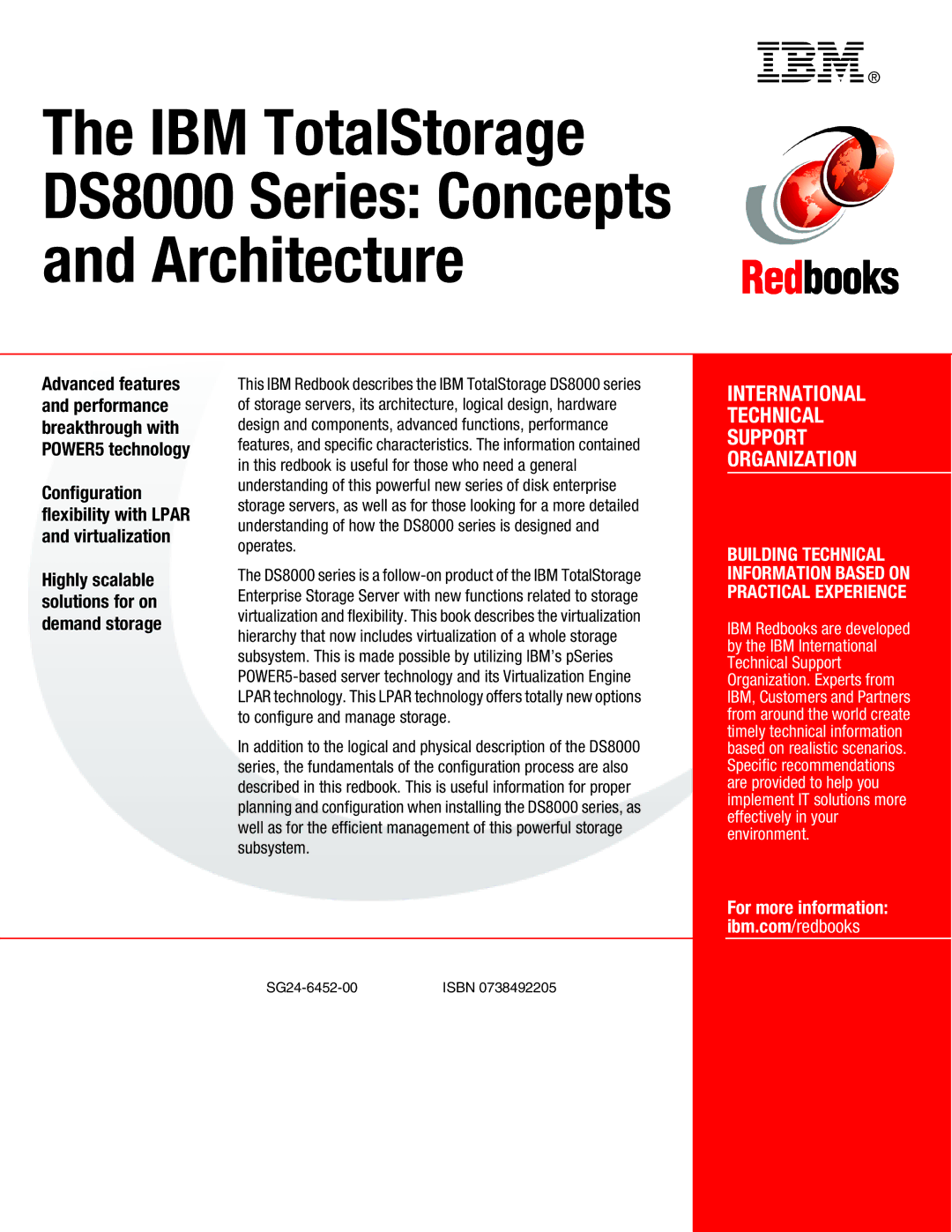 IBM manual IBM TotalStorage DS8000 Series Concepts Architecture 