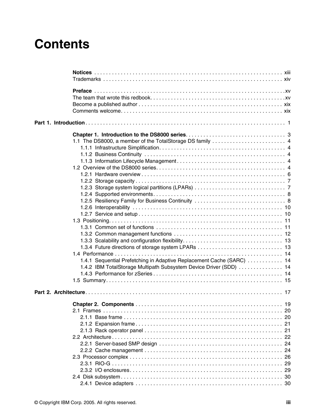 IBM DS8000 manual Contents 