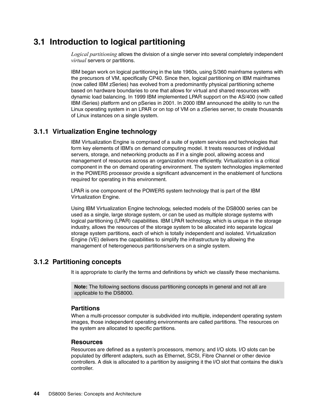 IBM DS8000 manual Introduction to logical partitioning, Virtualization Engine technology, Partitioning concepts, Partitions 