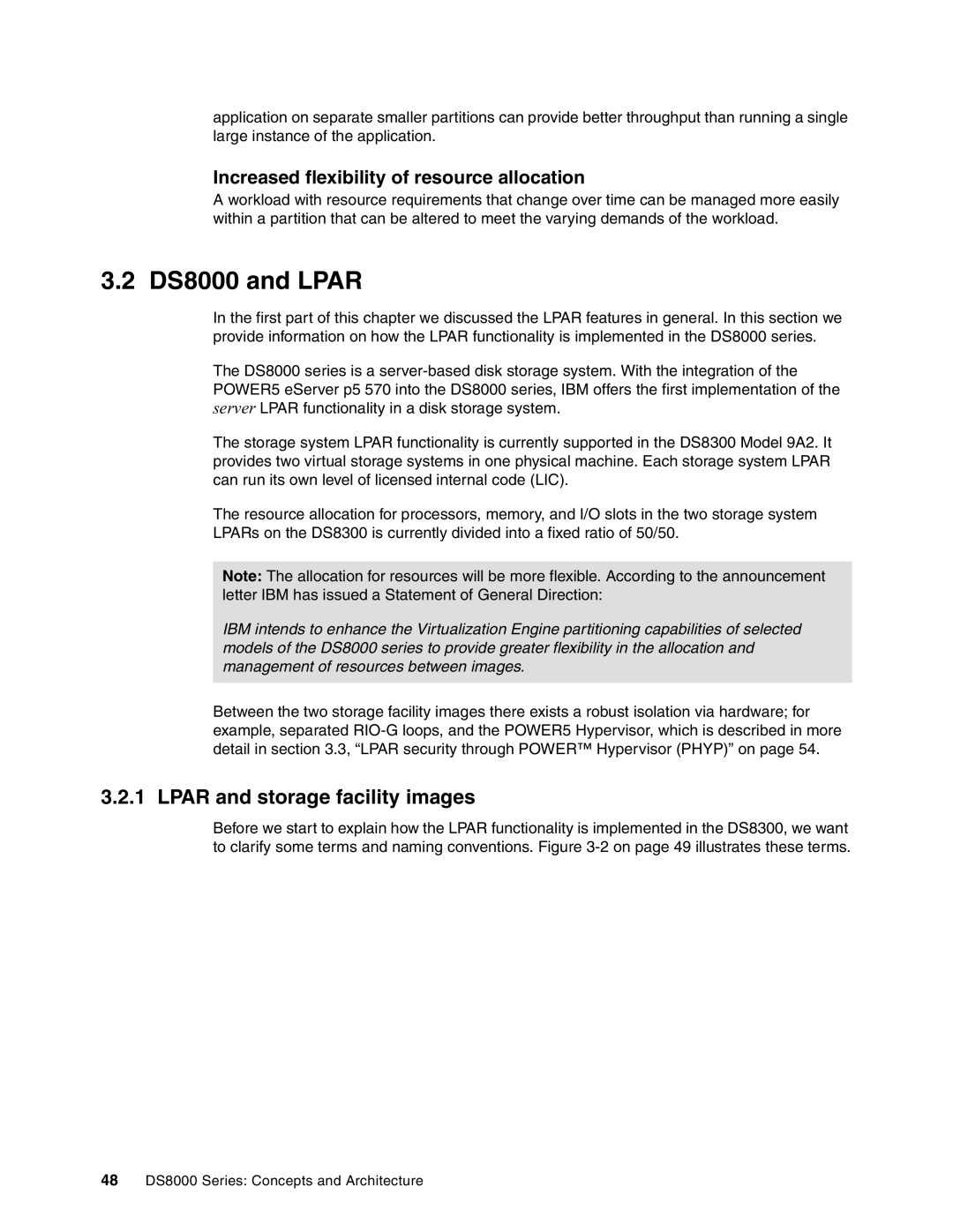 IBM manual DS8000 and Lpar, Lpar and storage facility images, Increased flexibility of resource allocation 