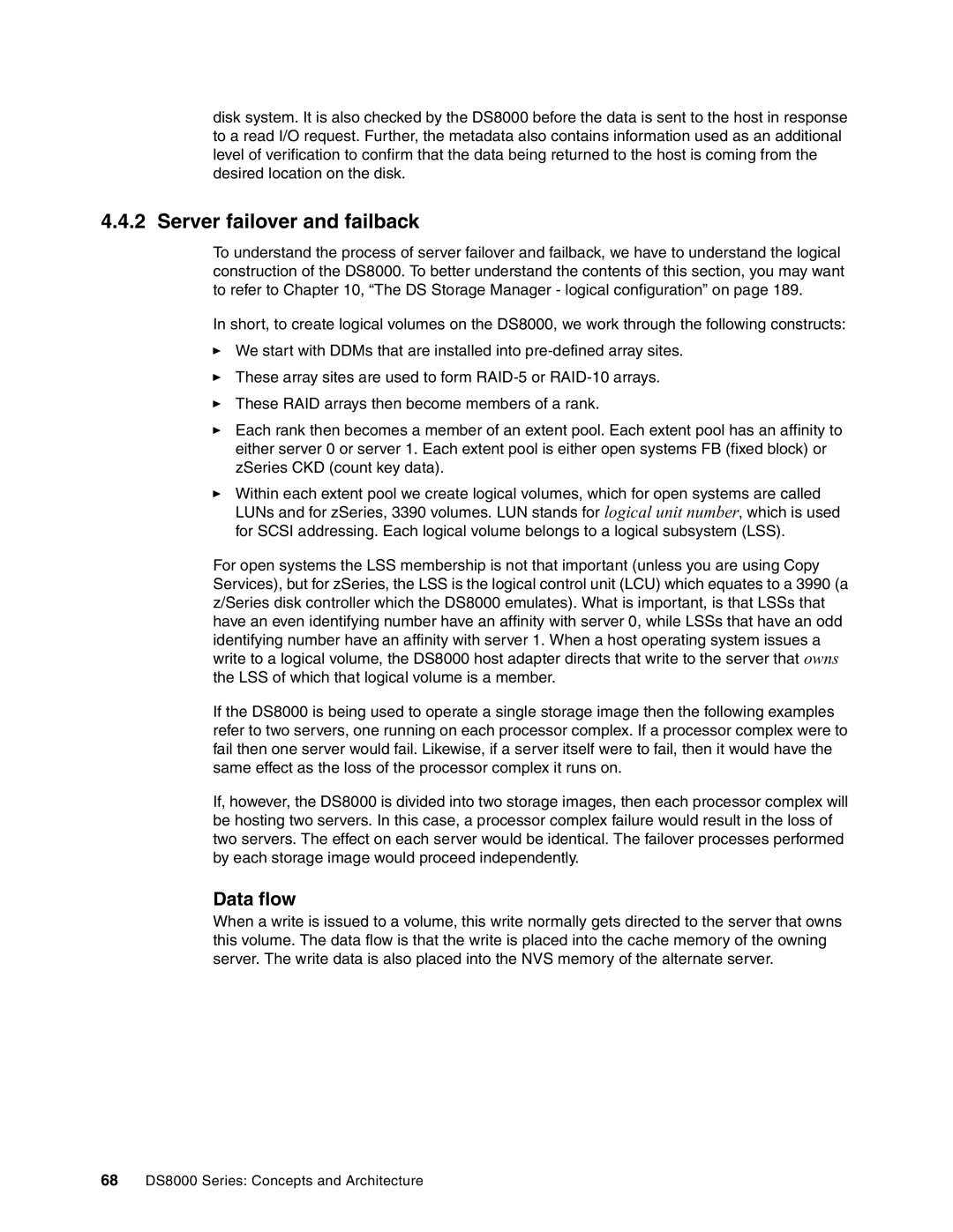 IBM DS8000 manual Server failover and failback, Data flow 