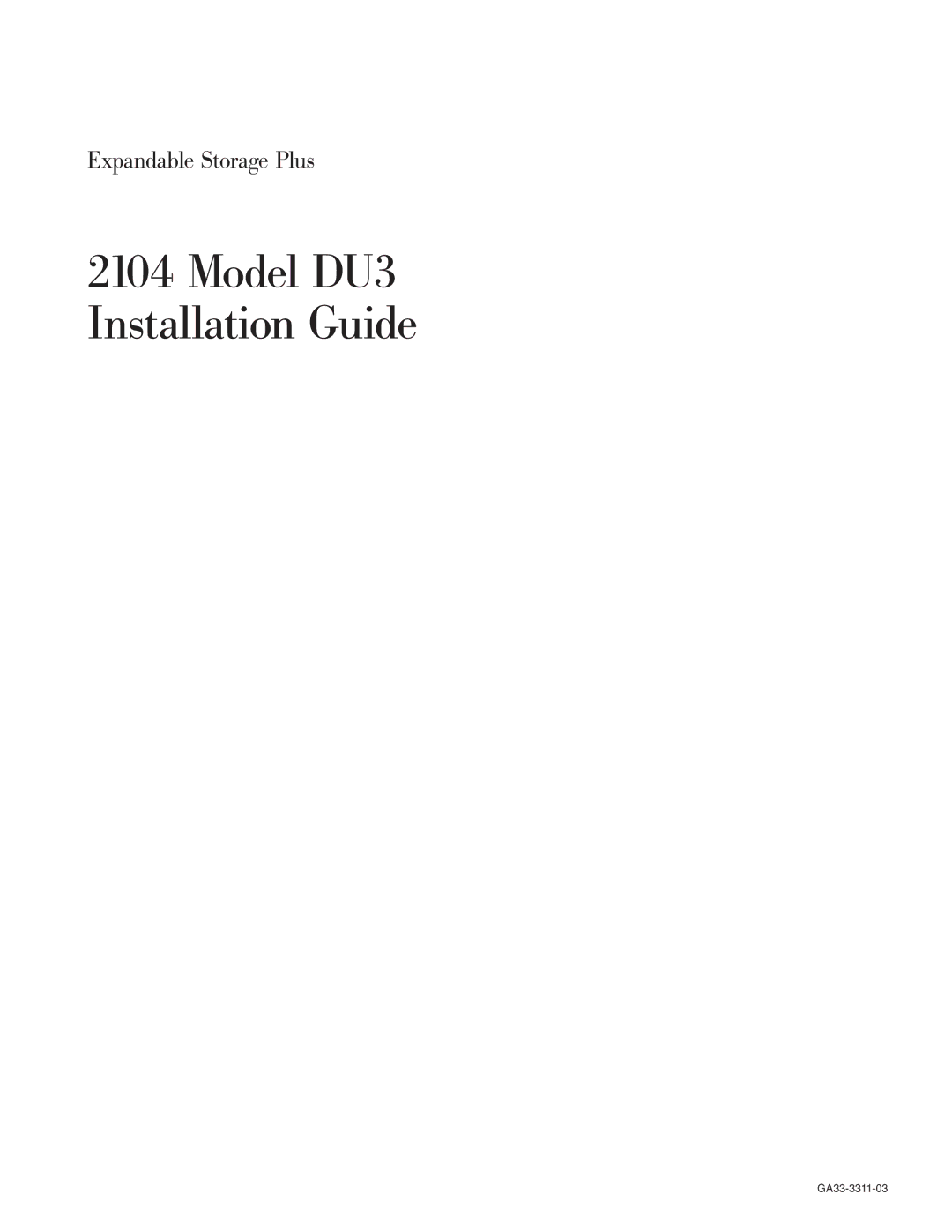 IBM manual Model DU3 Installation Guide 