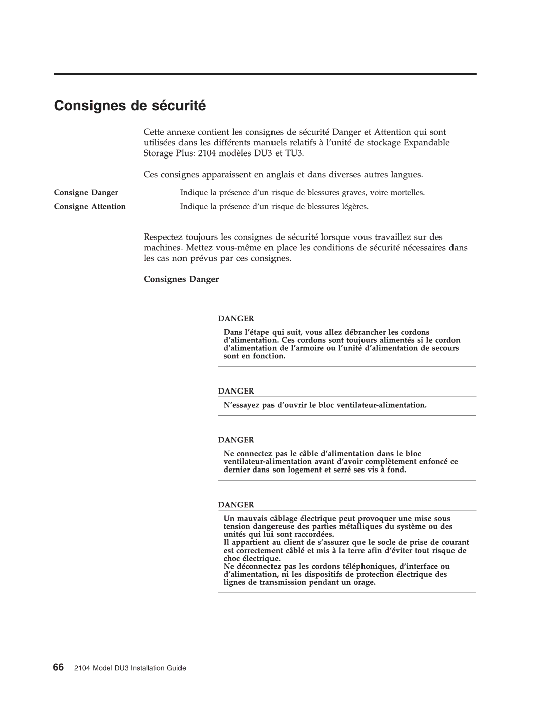 IBM manual 66 2104 Model DU3 Installation Guide 