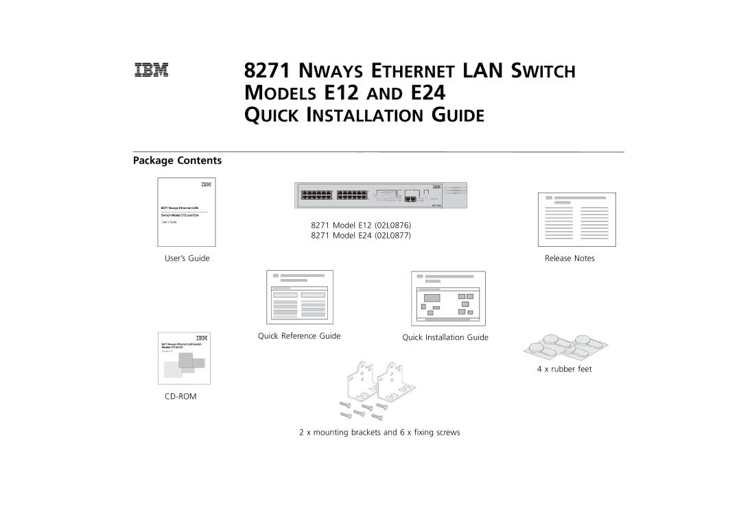 IBM E24, E12 manual Package Contents 