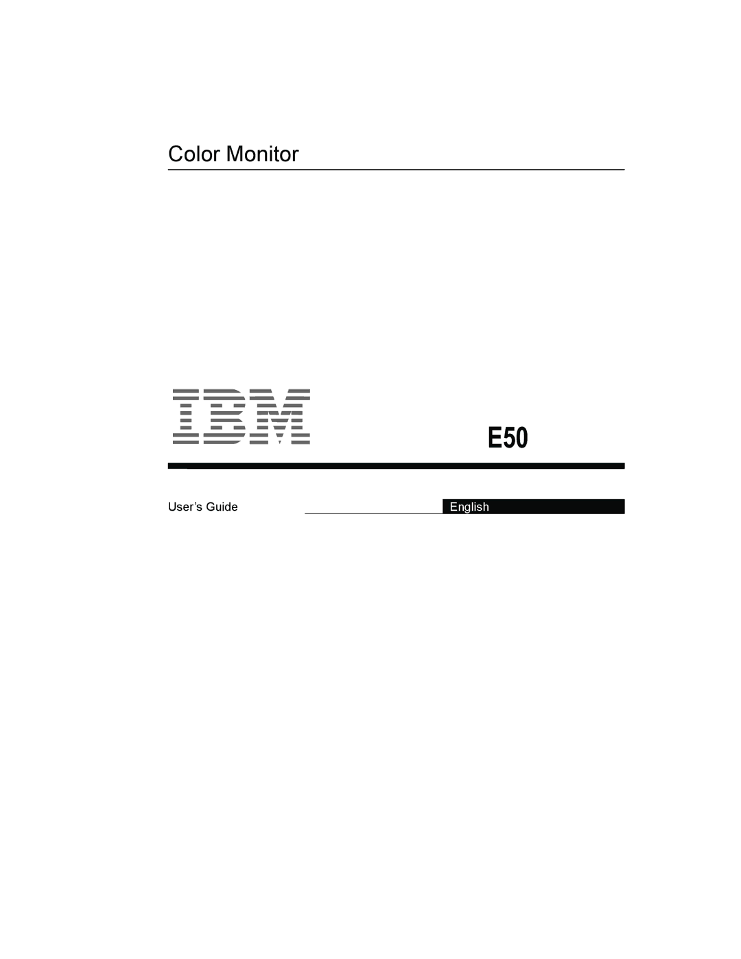 IBM E50 manual 