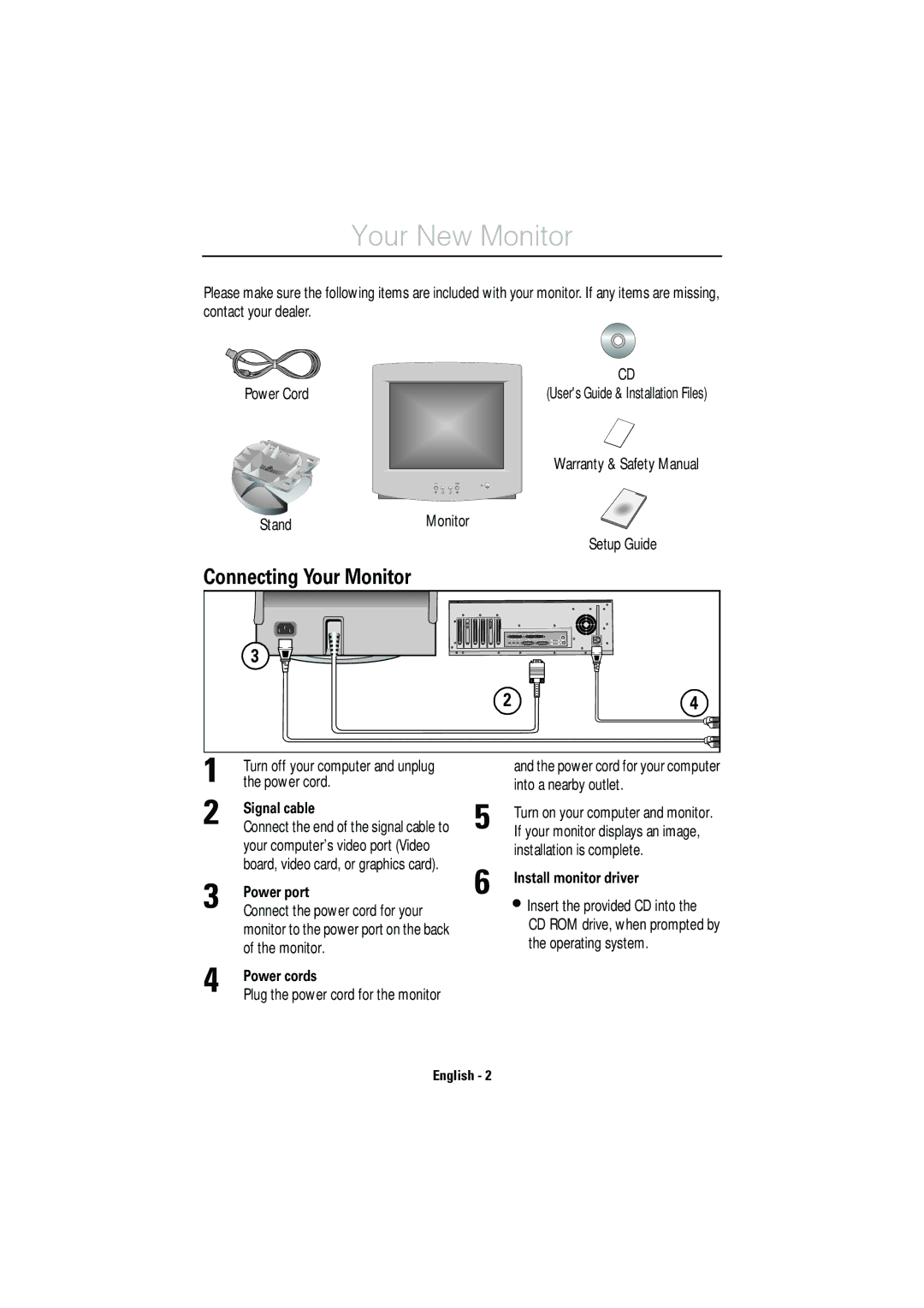 IBM E50 manual Your New Monitor, Connecting Your Monitor 