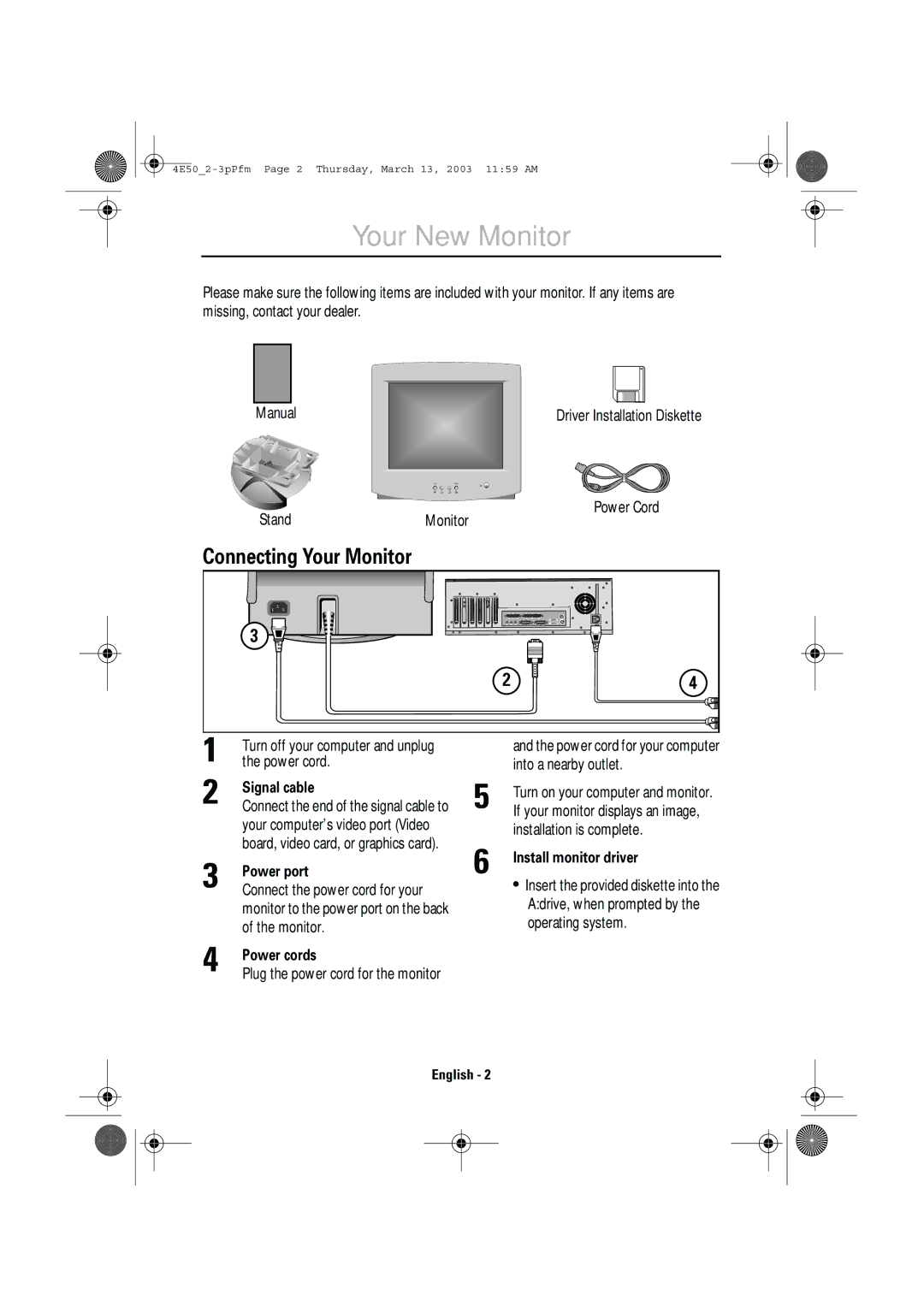 IBM E50 manual Your New Monitor 