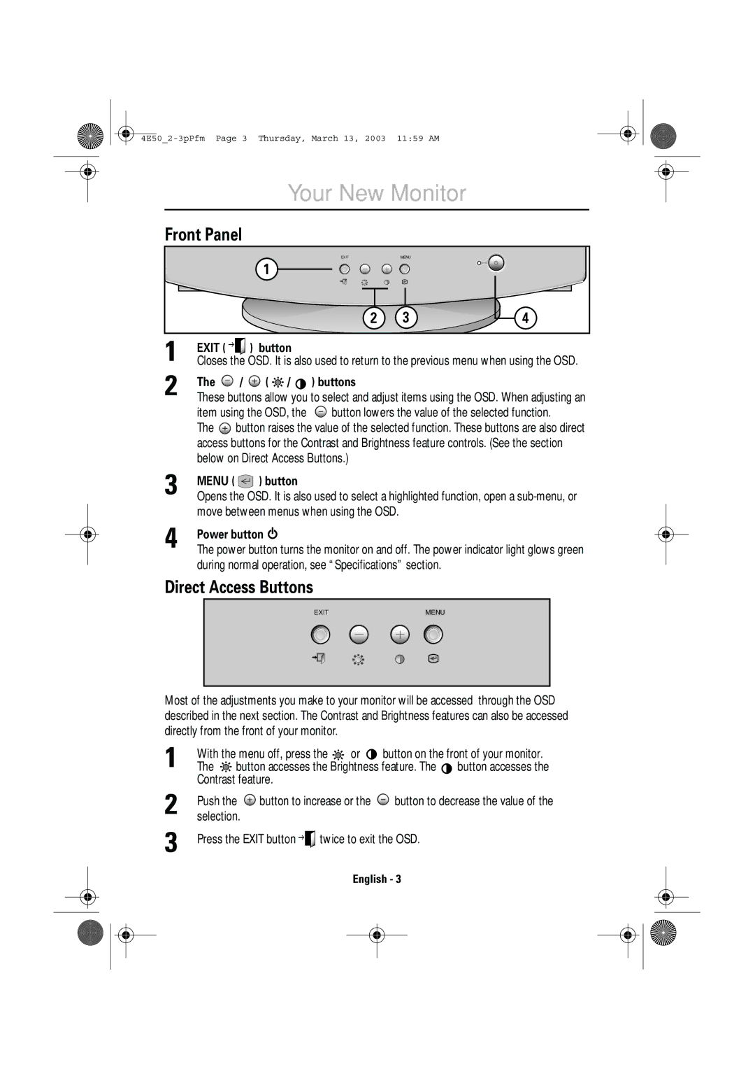 IBM E50 manual Button, Power button 